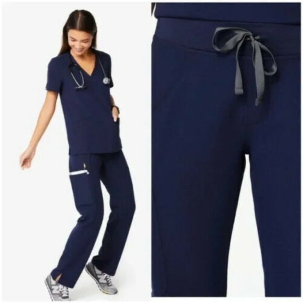 FIGS Technical Collection Navy Blue KADE Cargo Scrub Pants Women's Size XS